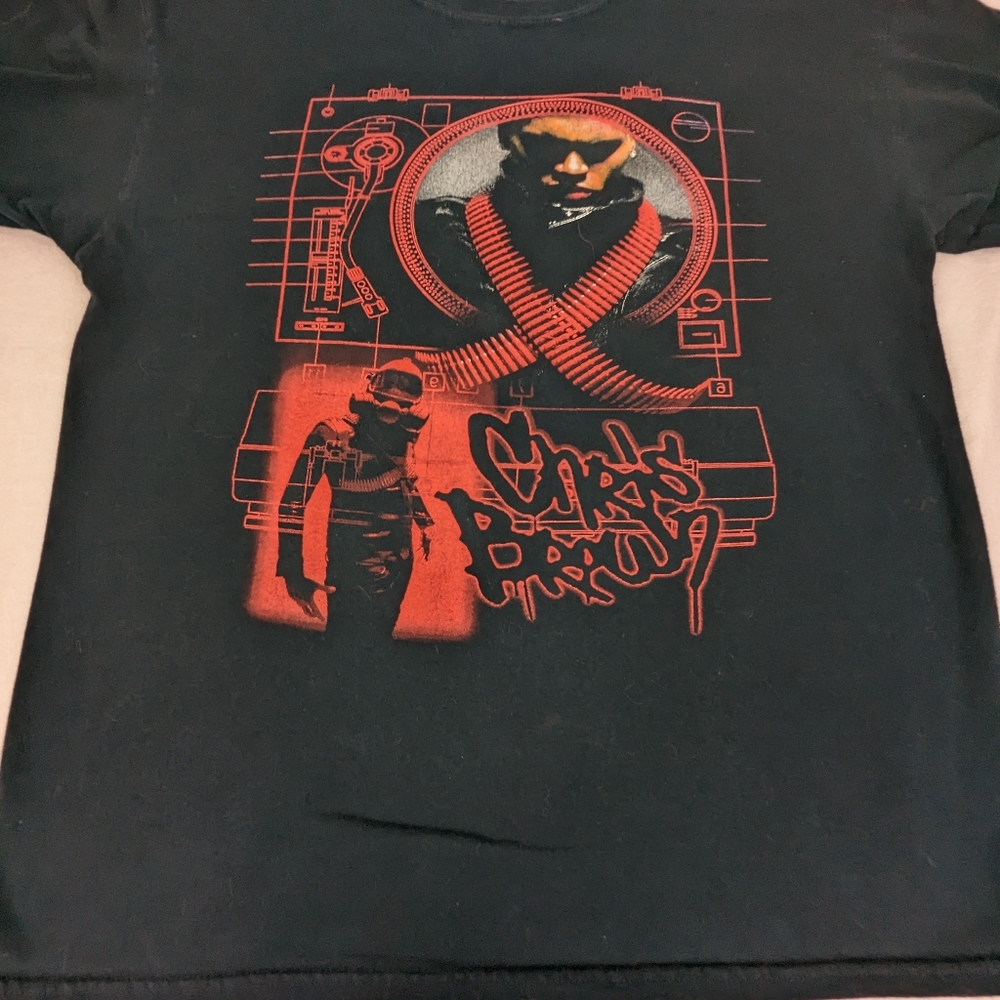 Chris Brown Vintage 2011 F.A.M.E Tour Rap Tee Large